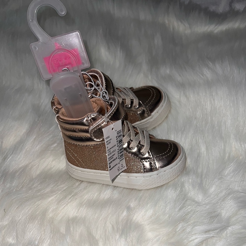 Children’s Place Gold glitter high top sneakers
